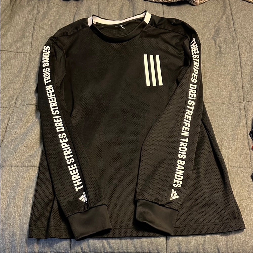 Adidas Black Mesh Long Sleeve Shirt